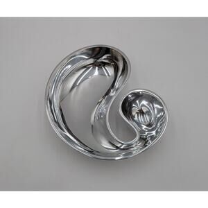 Nambe Metal Scoop Server Chip & Dip Bowl By Wei Young MT0122 EUC